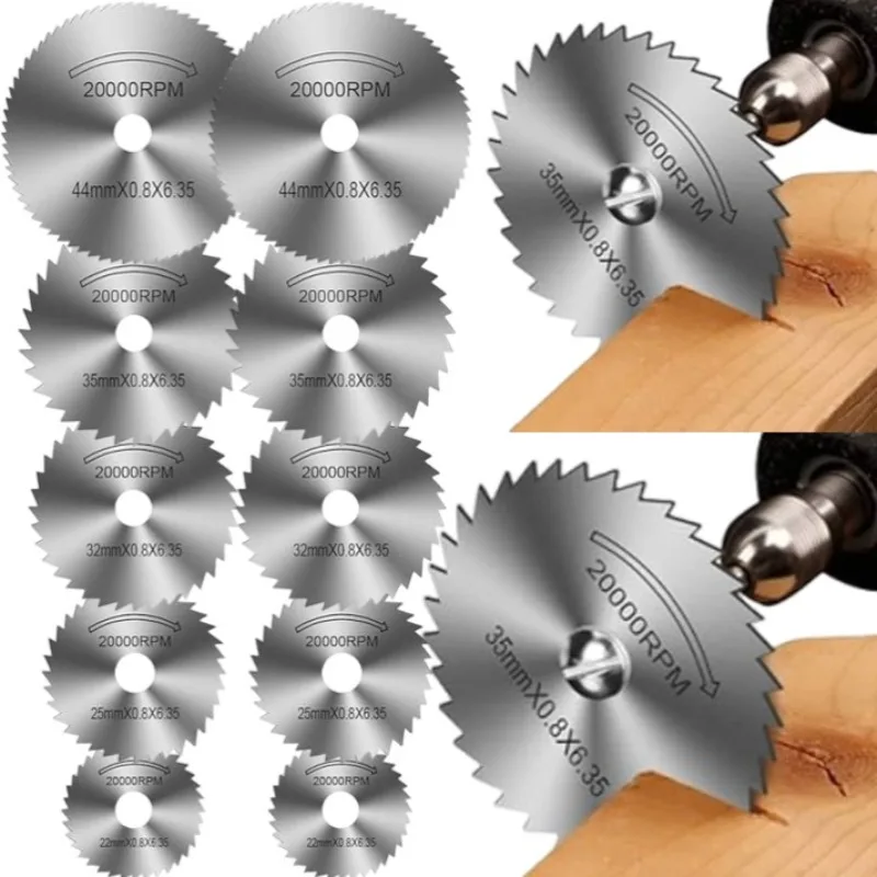

5-размерный мини-отрезной круг для дрели, набор полотен для циркулярной пилы из быстрорежущей стали, вращающийся инструмент, режущие диски, аксессуары для электроинструментов
