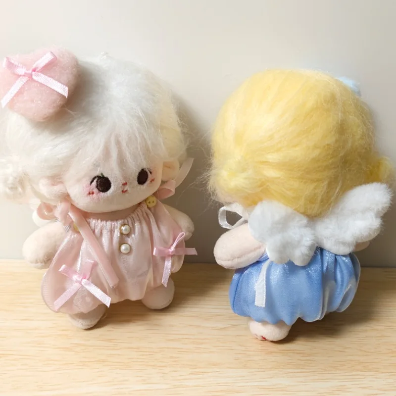 

First Second And Third Generation 15cm 17cm Labubu Fabric Pendant Baby Clothes Angel Wings Skirt Changing Clothes Doll Clothes