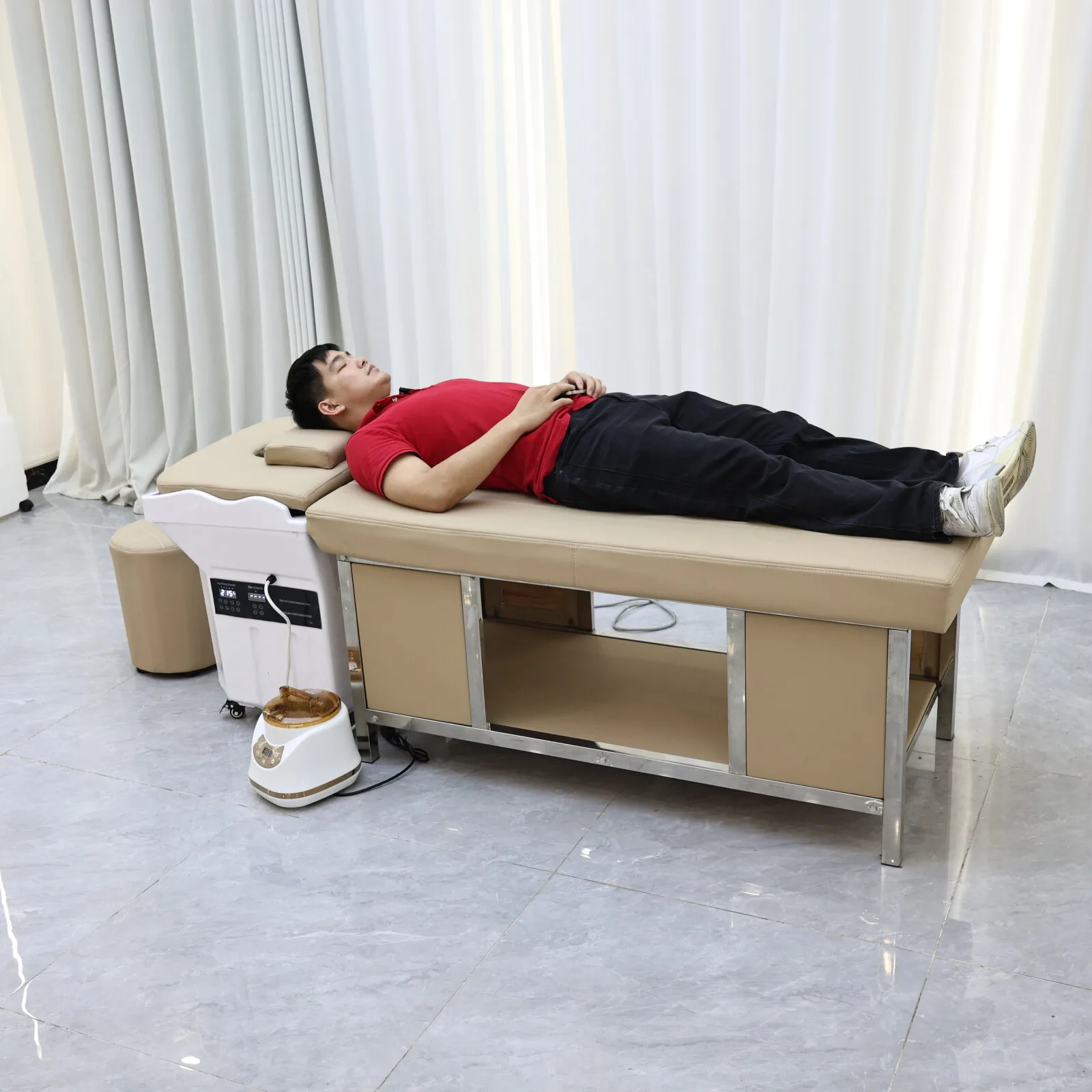 

Head SPA Massage Shampoo Bed Mobile and Convenient Head Therapy Basin Splicing Bed Hair Salon Furniture Source Factory Wholesale