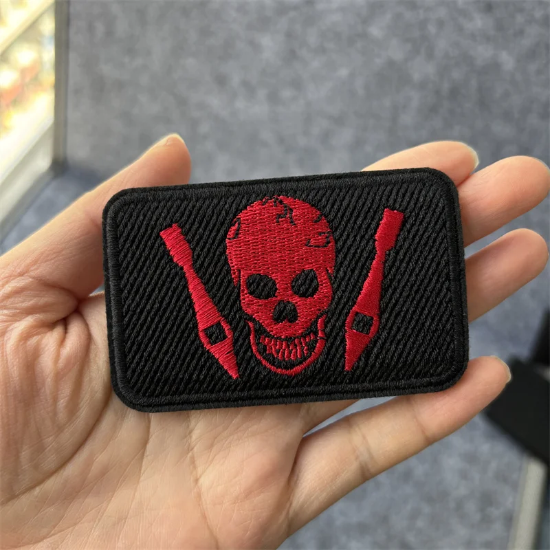 

SKULL Embroidery Patch on Clothing Tactical Morale Badge Hook Loop Military Patches Backpack Stickers Armband