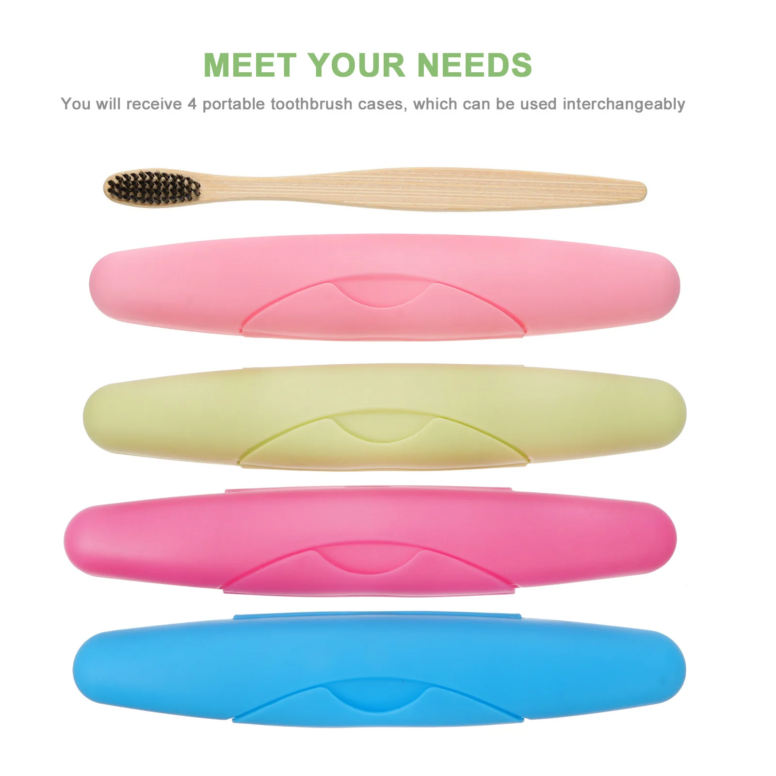 4 قطع من علبة فرشاة الأسنان للسفر، حامل بلاستيكي محمول، صندوق تخزين قابل للتنفس، حمل مدمج للتخييم والمشي لمسافات طويلة، صندوق سفر #6
