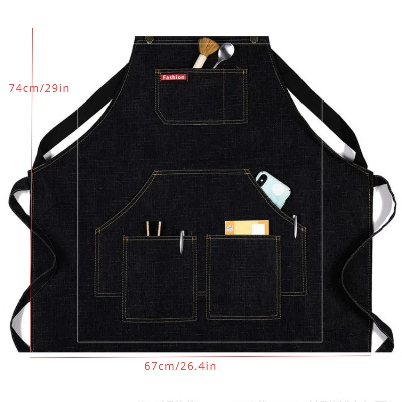 Kitchen Restaurant Work Haircut Denim Apron Barber Chef Cooking Cafe Shop BBQ Apron Hairdresser Cape