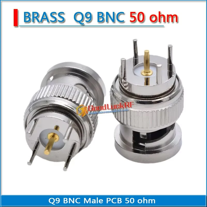 50 ohm Q9 BNC Male solder cup PCB 4 needle Nickel Plated Copper RF Connector Coaxial Adapters