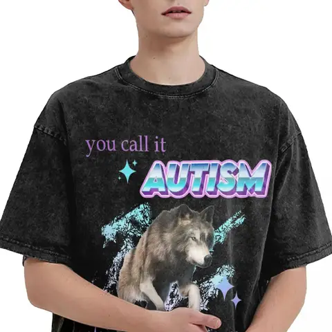 프린트 자폐증 재밌는 I Have That DAWG In Me 티셔츠, 남성 여성 의류, 워싱 티, 하라주쿠 티셔츠