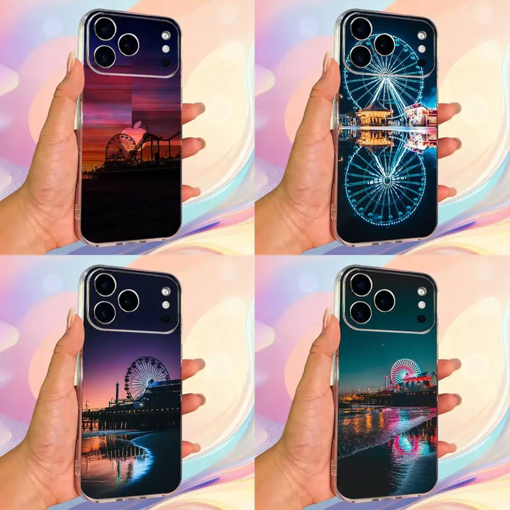 

Ferris wheel Art Phone Case For iPhone 14,13,12,11,17,16,15,Pro,Max,Plus,X,XS,XR,SE,Mini Transparent Soft Cover
