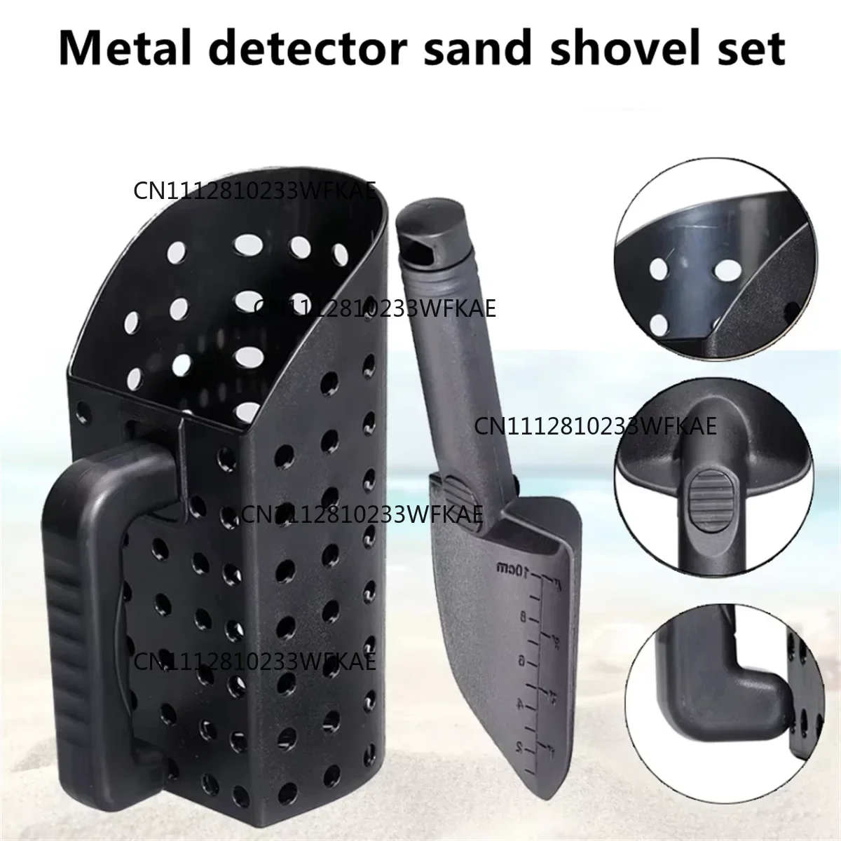 Metal Detector Sand Scoop and Shovel Set ABS Digging Tool Accessories for Underground Metal Detecting Gold Treasure Detector