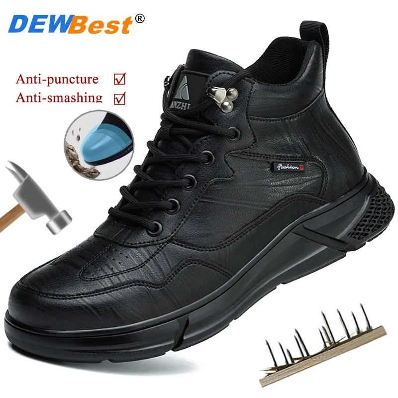 

Lightweight anti-smash anti-puncture European standard Kevlar da standard steel head wear-resistant waterproof men black