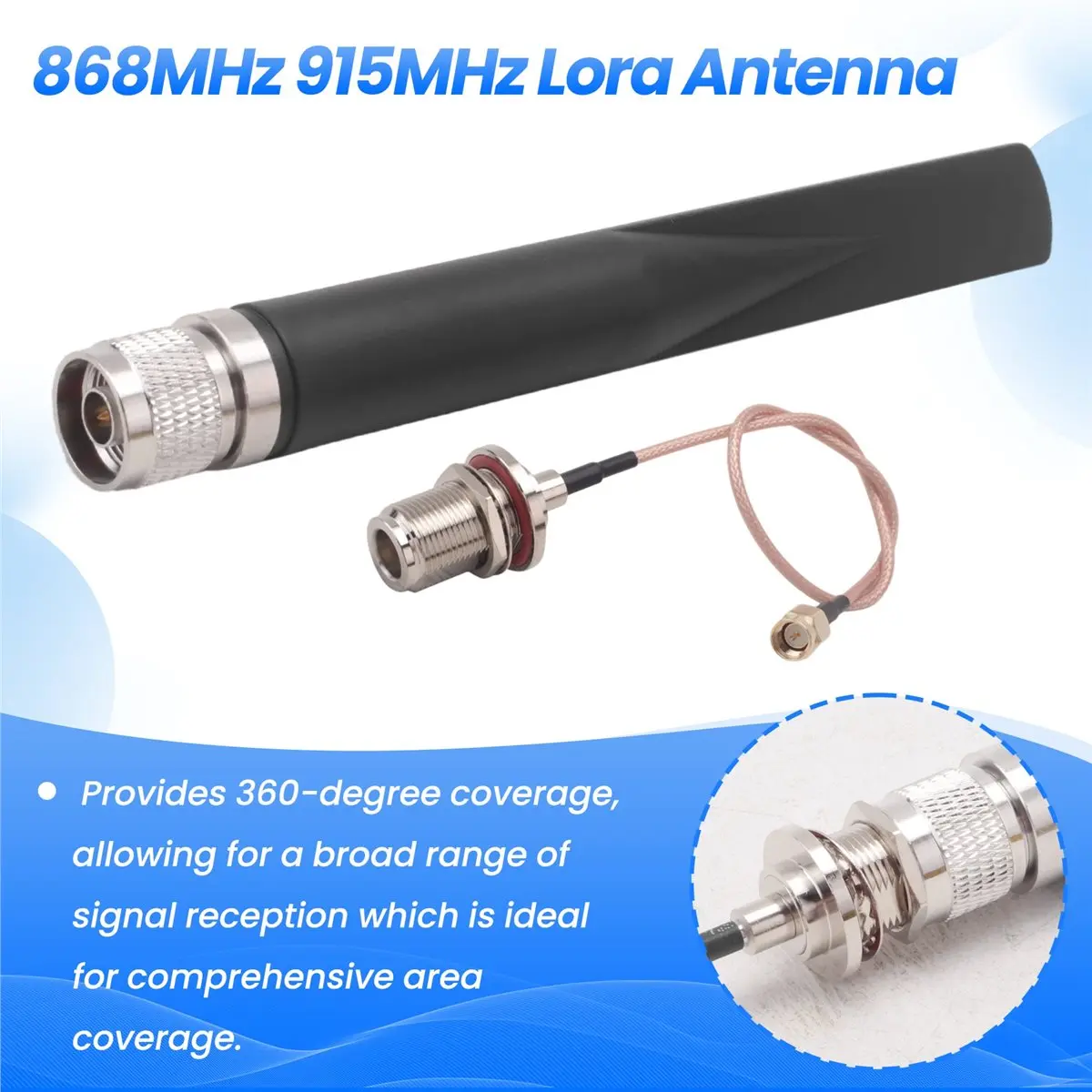 A64K 868MHz 915MHz Lora Antenna 5dBi Omni Outdoor N Male Connector 802.11ah for Meshtastic LoRa HaLow Long Range Antennae