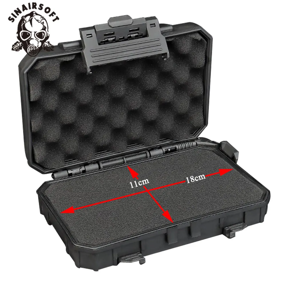 

Tactical Double Sponge Lined Storage Box Waterproof Shockproof MOLLE Case Phone & Battery Organizer For Hunting Accessories