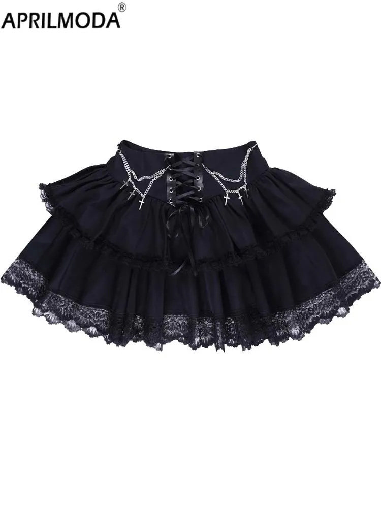 

Halloween Cosplay Party Women's Skirt 2023 Ruffle Lolita Cake Gothic Costume Skater Girl Japanese Pleated A-Line Y2k Short Skirt