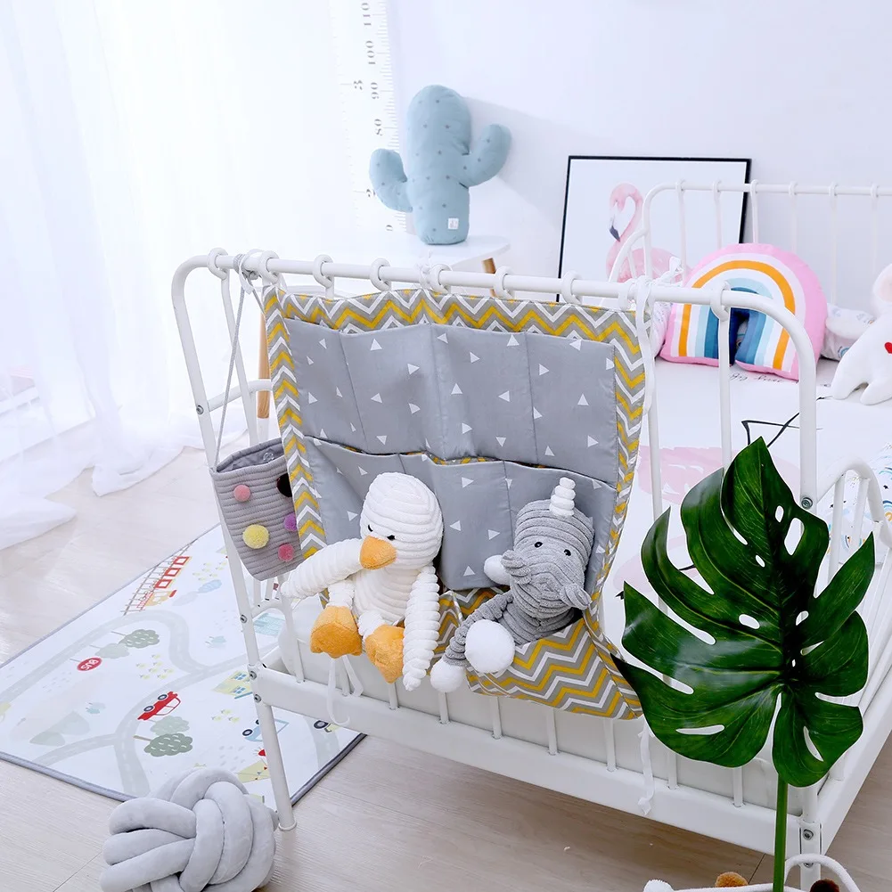 Baby Crib Organizer Bed Hanging Storage Bag Hanging Diaper Nursery Organizer for Diapers Crib Bedding Set