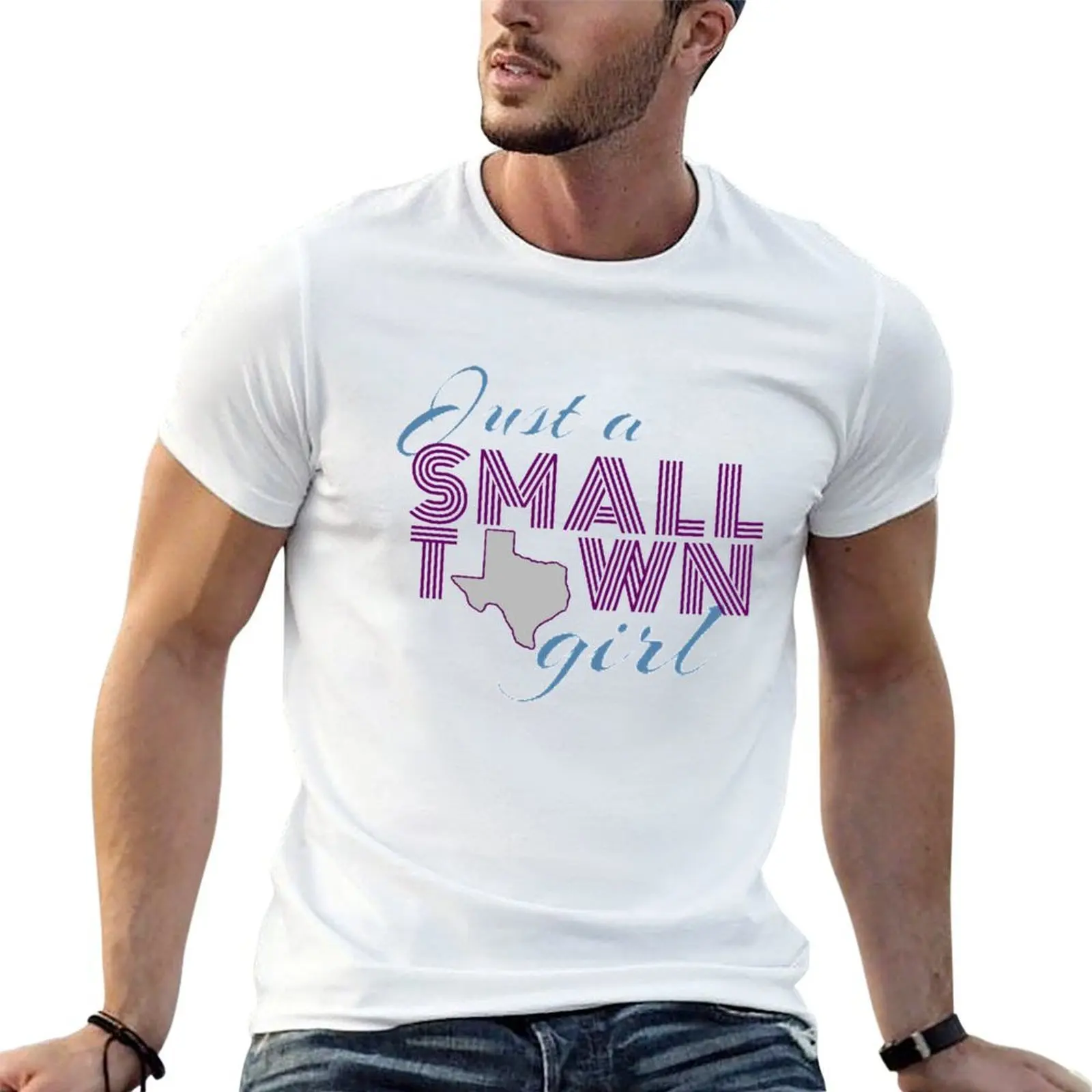 Small Town Girl- Texas T-Shirt cotton man t-shirts cotton graphic tees Men's t shirts
