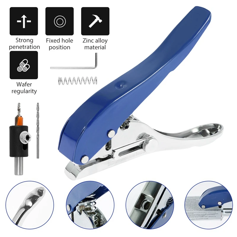 Punch Pliers 8Mm Hole Card Punching Tool For Plastic Sheet Photo Paper PVC ABS Opener Nail Hole Plier