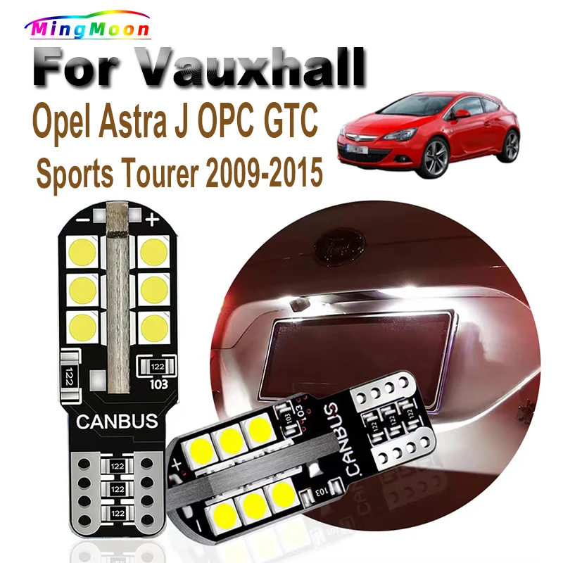 

2Pcs T10 LED Bulbs Parking Lamp For Vauxhall Opel Astra J OPC GTC Sports Tourer 2009 2010 2011-2014 2015 License Plate Lights