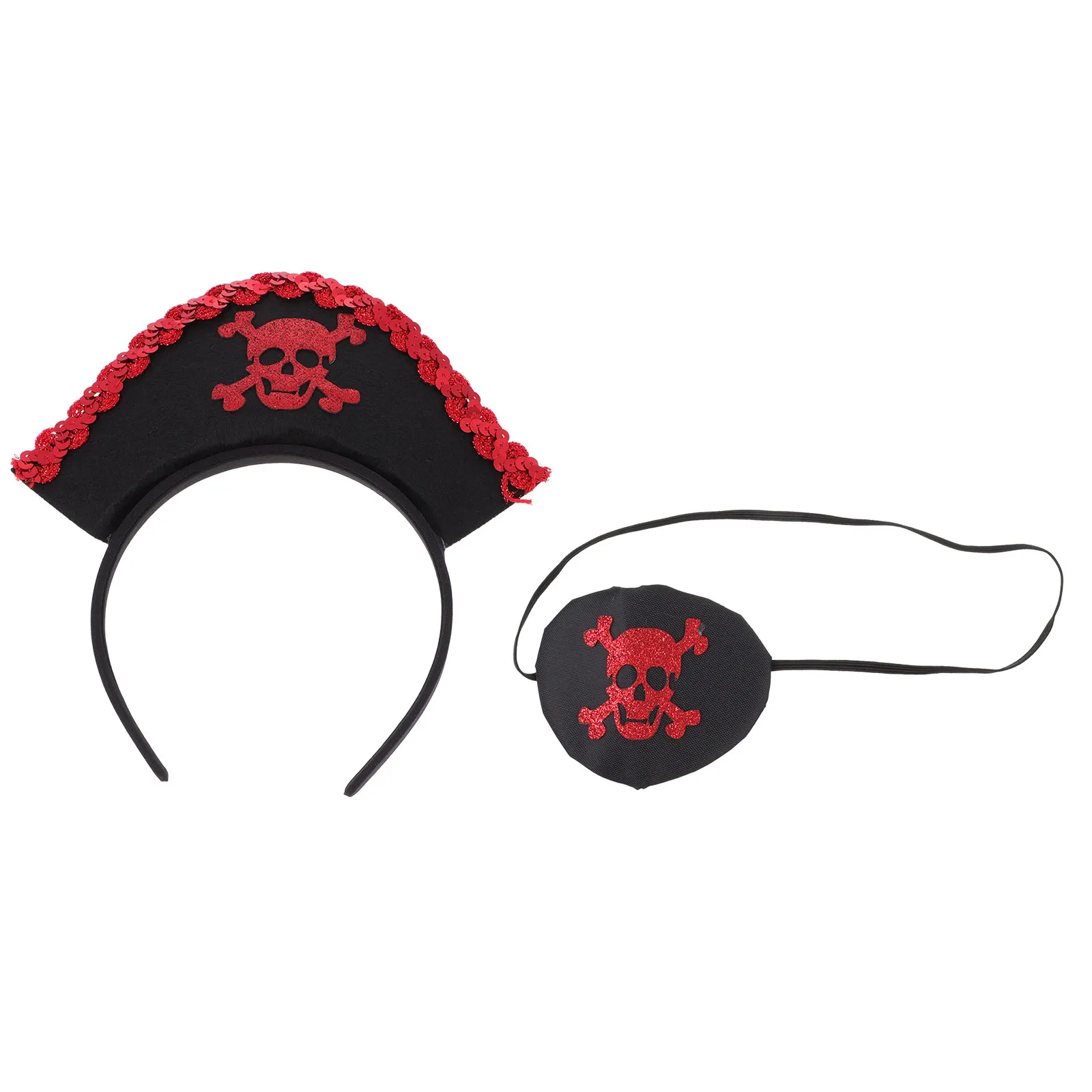 

Pirate Headband Skull Eyepatch Red Felt Halloween Party Accessories Cosplay Costume Set Blindfold Toddler Teen Child Baby