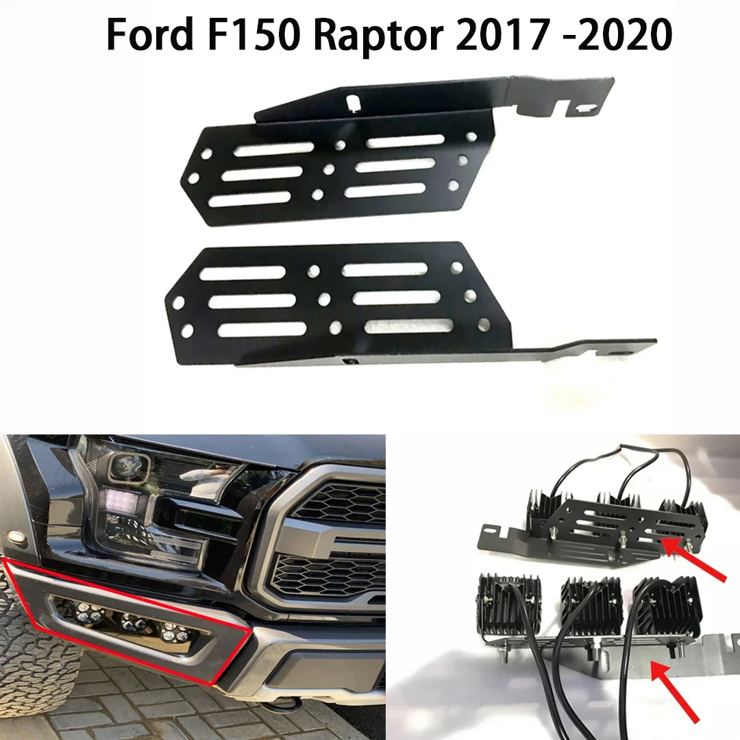 2pcs Car Led Work Pods Light Fog Lamp Mounting Brackets For 2017-2020 Ford F150 Raptor 2017 2018 2019 2020