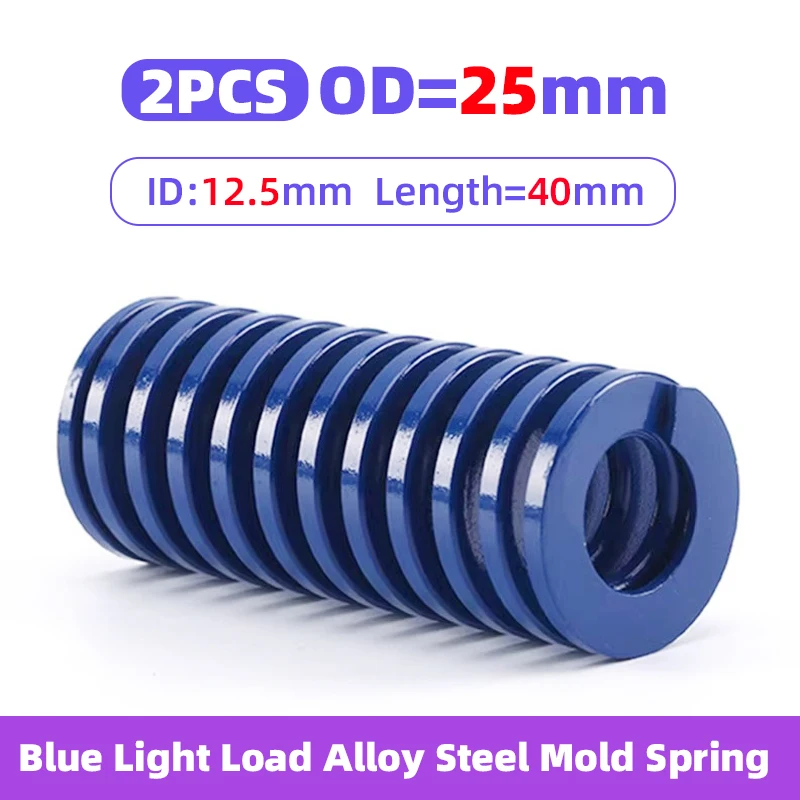 

Creamily 2Pcs/Lot Blue Light Load Mold Springs Compression Spiral Stamping Mould Outer Dia=25mm Inside Dia=12.5mm Length=40mm