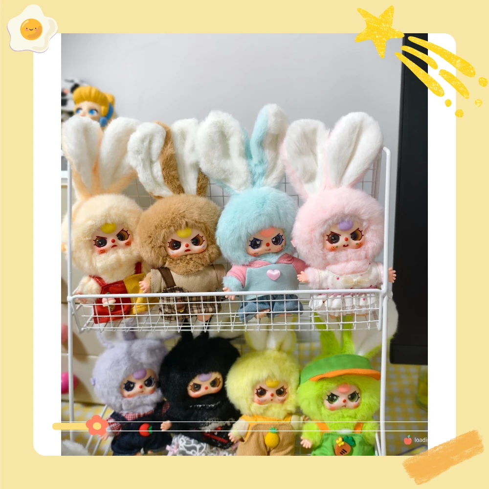 

Baby Three Miniature Bunny V3 Плюшевая слепая коробка, ограниченная серия, загадочный подарок с маленькой подвеской в виде цветка, милая коллекционная игрушка