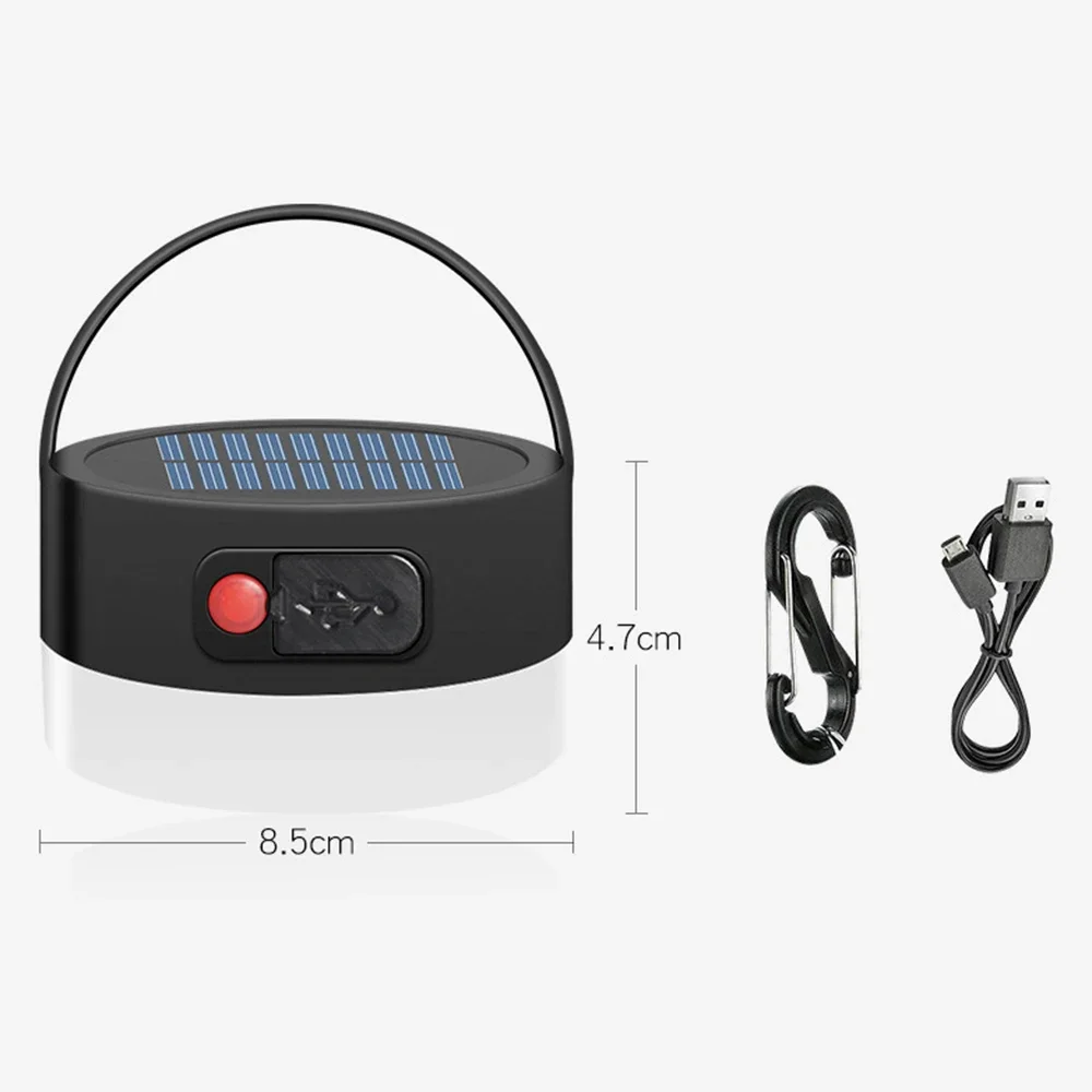 Waterproof Solar Power Tent Lamp Built In Battery Outdoor Portable Hanging Lamp 4 Modes Ligthing  Solar Panel Camping Light