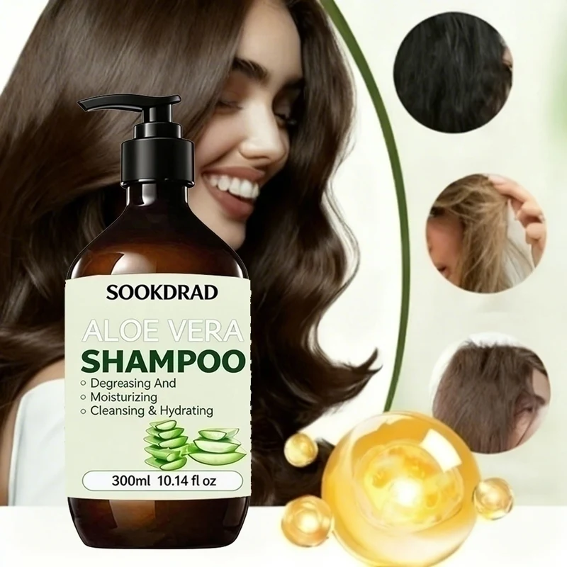 Aloe Vera Shampoo, Deep Hydration, Soften Strands, For Dry Hair, Travel Friendly Size