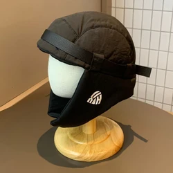 Harajuku Tooling Style Ear Protection Pilot Caps for Men and Women Winter Outdoor Riding Warm Versatile Casual Bomber Hats