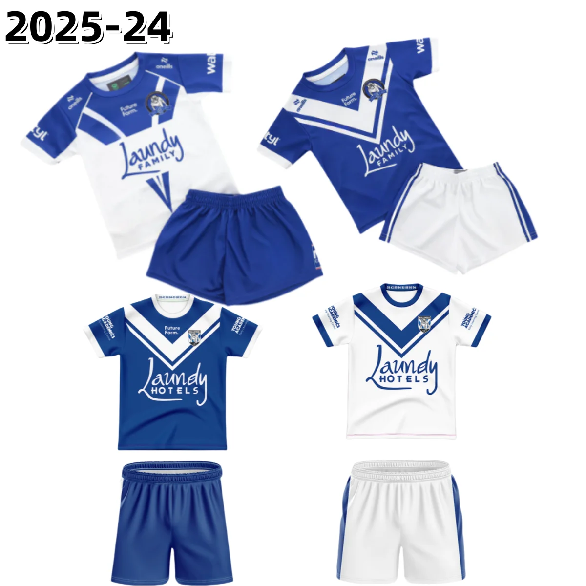 2025-2024 Canterbury Bankstown Bulldogs Kids Kit Home / Away / Training Rugby Jersey (Custom name and number )