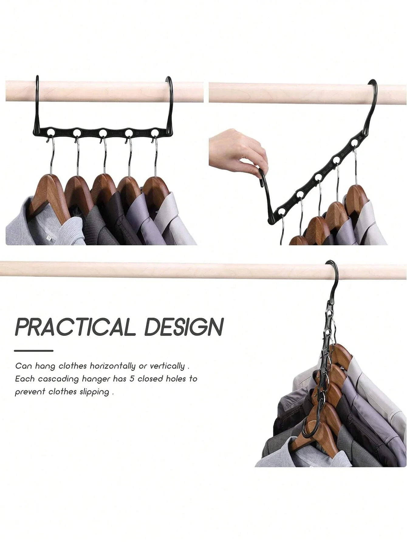 5 pcs Sturdy Magic Hanger Multi-Function Folding Organizer Rack | Home Storage / Wardrobe Organization