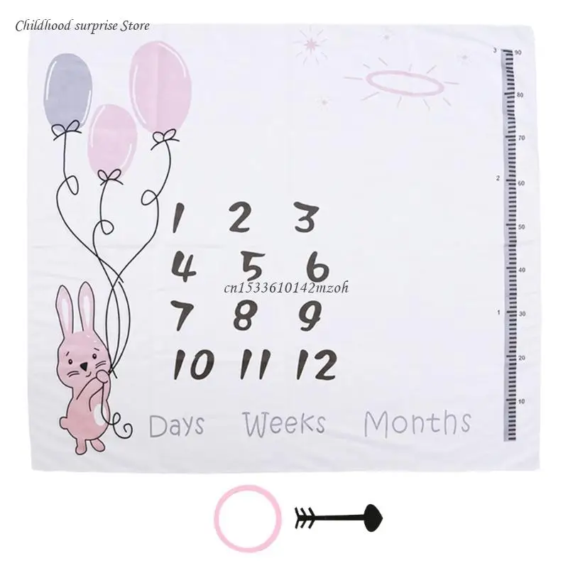 

1 Set Baby Monthly Record Growth Milestone Blanket Newborn Photography Props Dropship