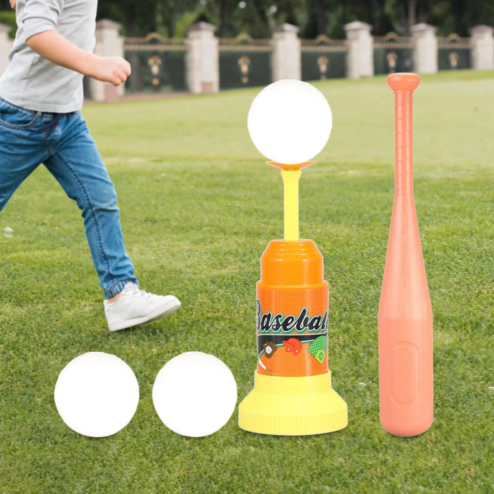 Kids Baseball Pitching Machine Kids and Ball Set Baseball Launcher Baseball Training Set for Garden Family Kids Backyard