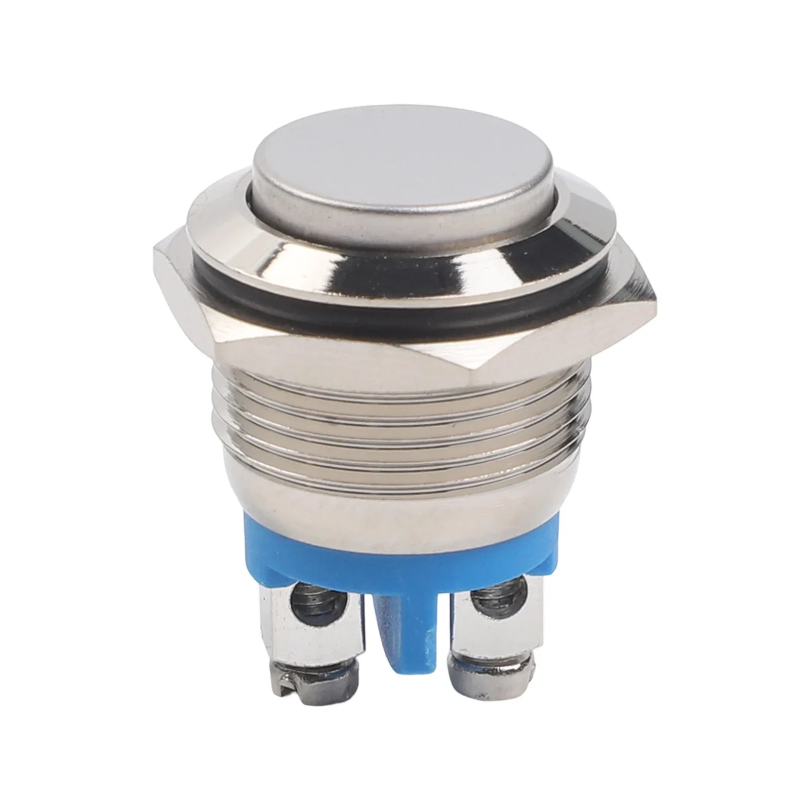 12V 16mm Waterproof Metal Push Button Switch Momentary On Off Nickel-Plated Brass High Round Head For Electrical Circuits