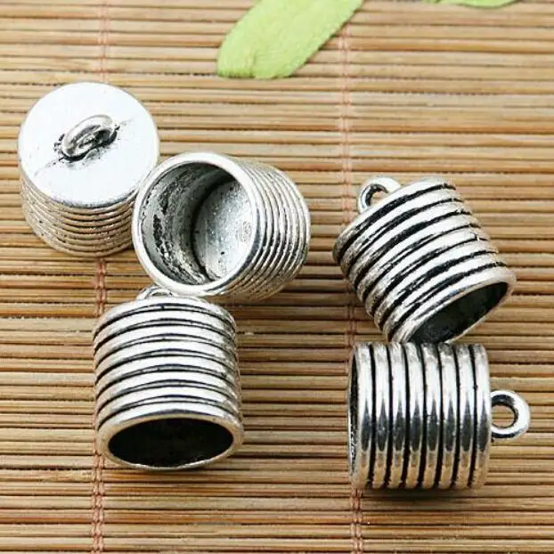 

4pcs Tibetan silver cylindrical clasp charm fingdings EF2049