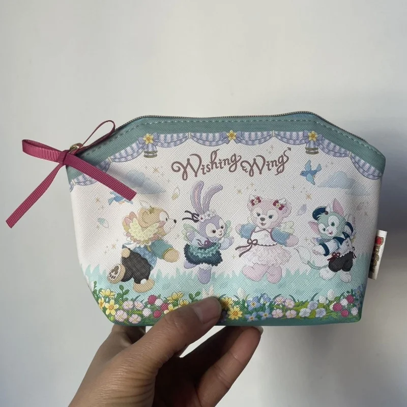 

Сумка для макияжа Kawaii Duffy and Friends Stellalou Shelliemay Spring Collection с застежкой-молнией и бантом, большая вместительная сумка для хранения, подарок
