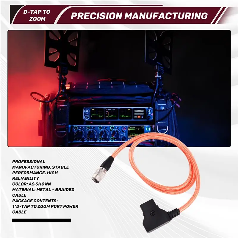 AS95 D-TAP to ZOOM Port Power Cable for Sound Devices 688 633 664 V-Mount Battery Audio Power Cable