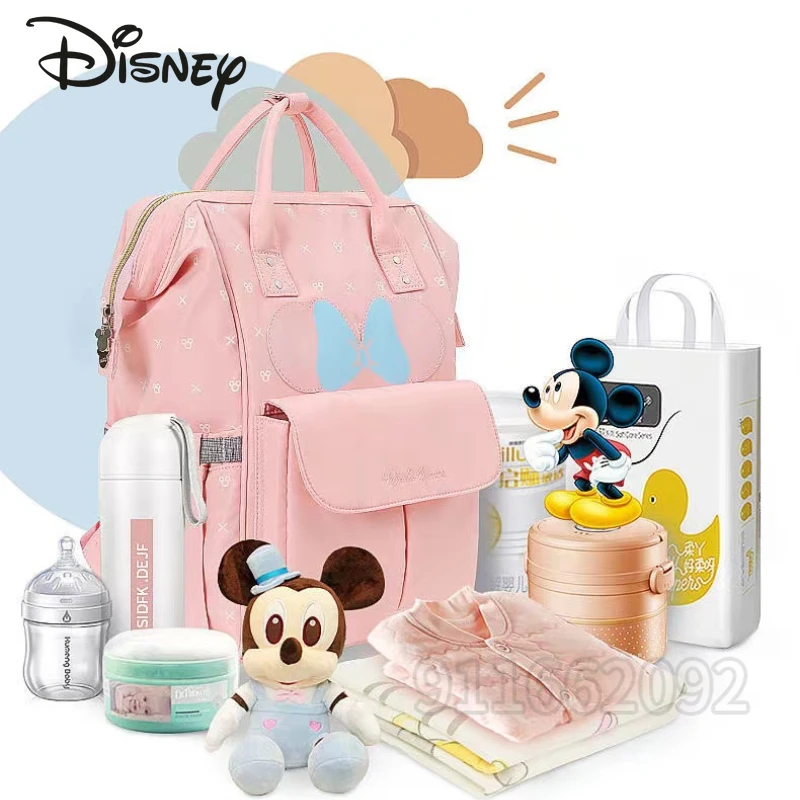 Disney Original New Diaper Bag Backpack Luxury Brand Fashion Baby Bag Multi Functional Baby Diaper Bag Large Capacity Backpack