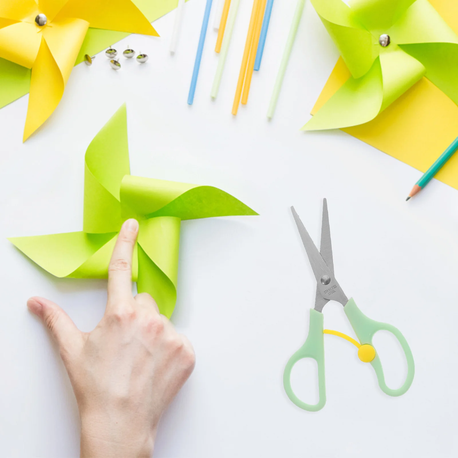 4Pcs Children Safety Scissors Stainless Steel Crafting Scissors for Kids Toddlers DIY Office Multi Use Toddler Scissors,