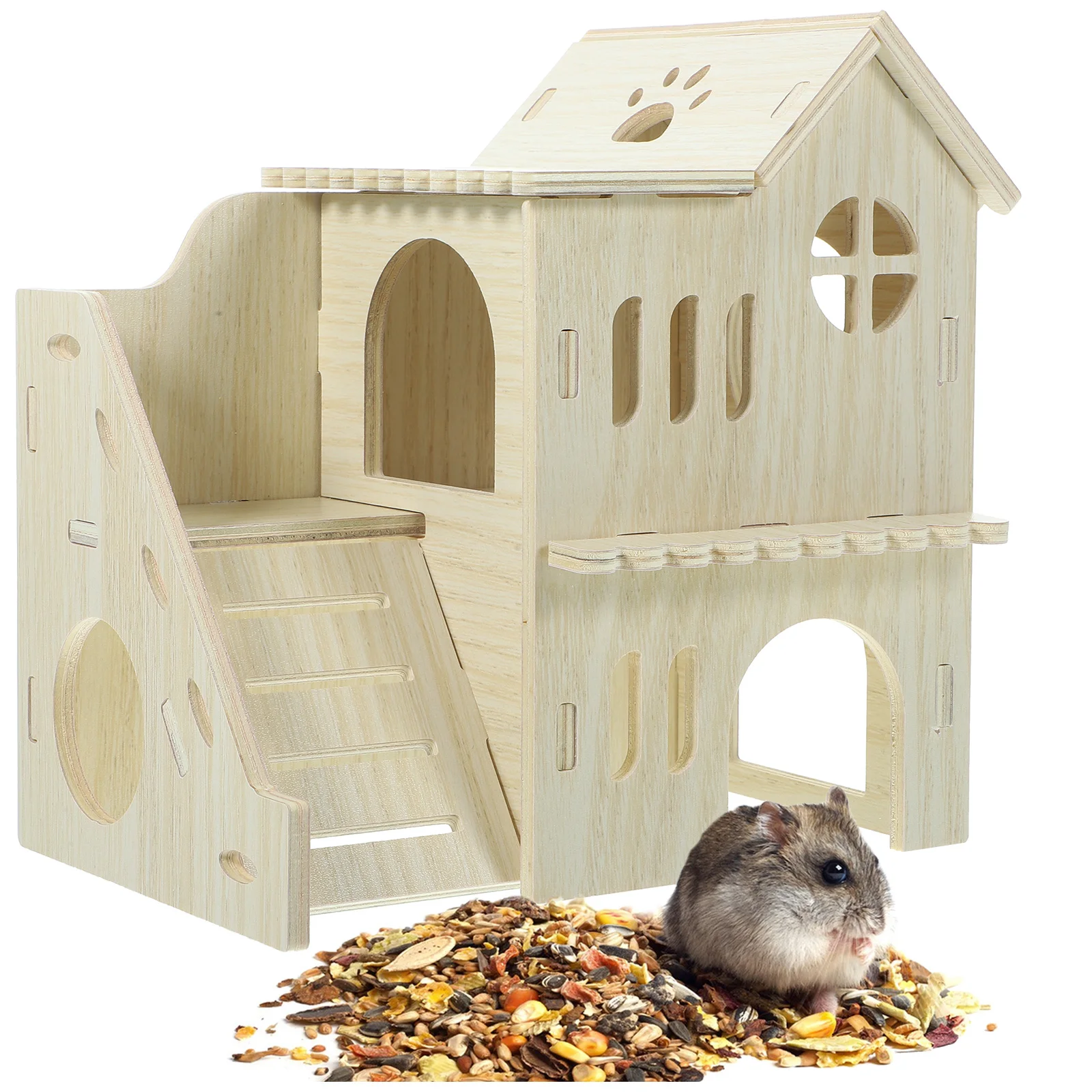 

Hamster Houses Hideout Hideaway Chinchilla Toys Wooden Rat Delicate Supply