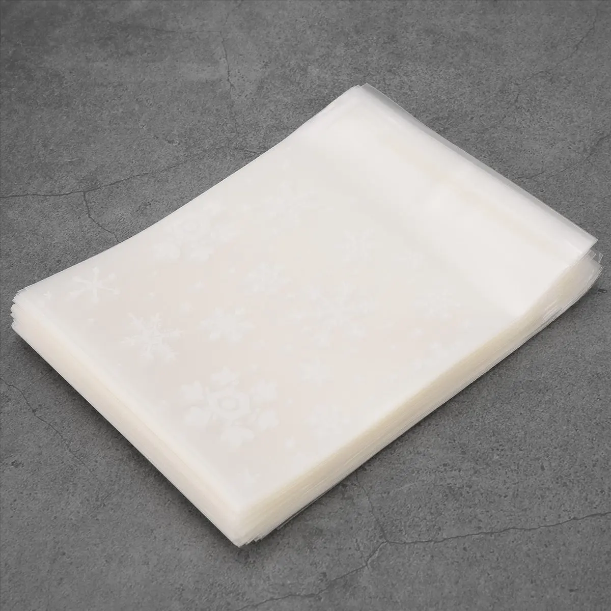 【HOT N07R】 100 pcs Sachets Pouches White Snowflake Packaging Bag for Cookies Christmas Candies