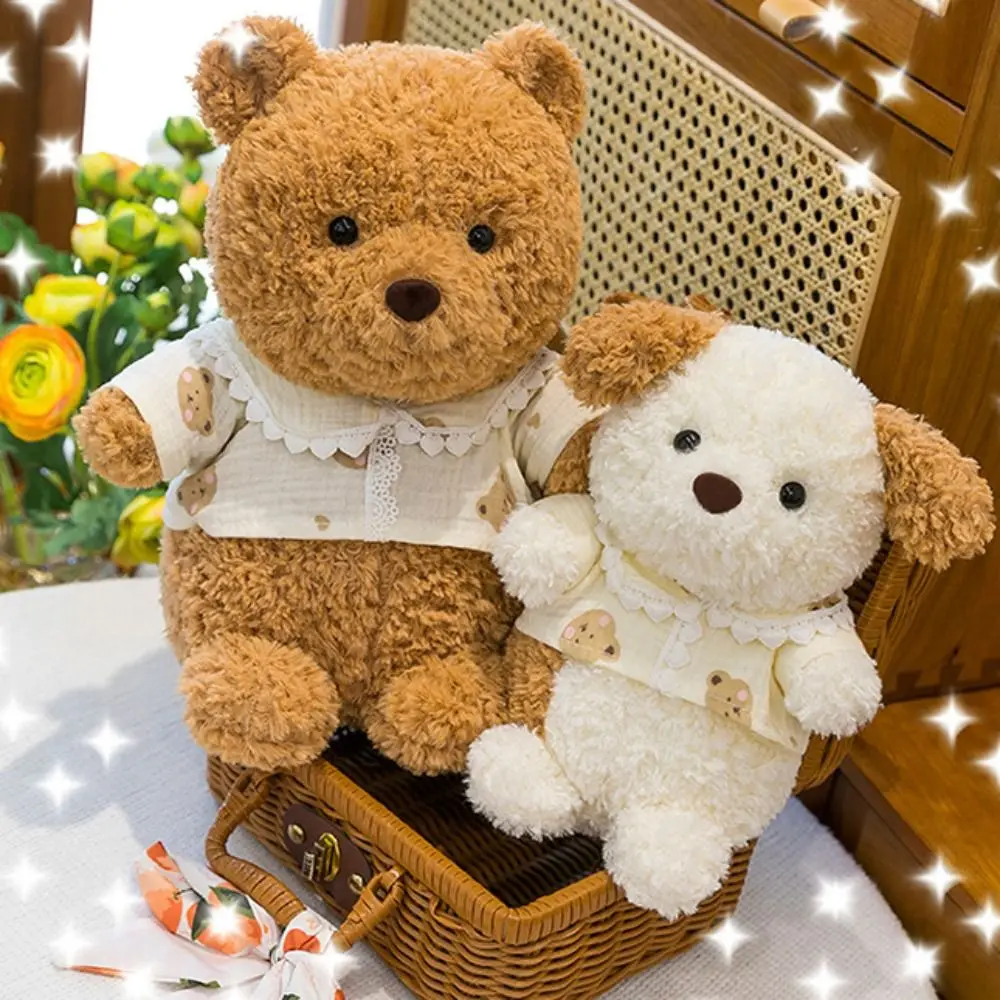 

Sitting Animal Bear Plush Toy Collection Wearing Shirts Little rabbit Stuffed Doll Dog 24cm Animal Plush Doll