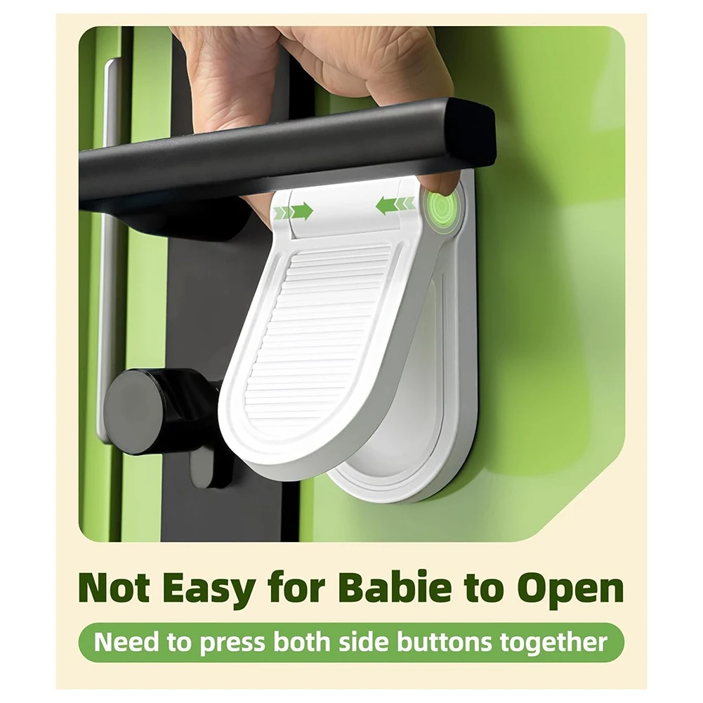 A89X Child Safety Door Lever Lock - Prevents Toddlers From Opening Doors, Strong Adhesive, ABS