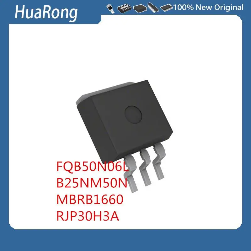 10Pcs/Lot   FQB50N06L  B25NM50N  STB25NM50N  MBRB1660   60V 16A   RJP30H3A      TO-263-3