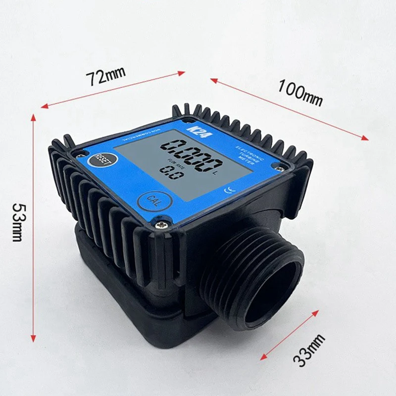 1 PCS LCD Fuel Flow Meter K24 For Turbine Digital Die-Sel Fuel Flowmeter Favorable Liquid Water Flow Measuring Tools