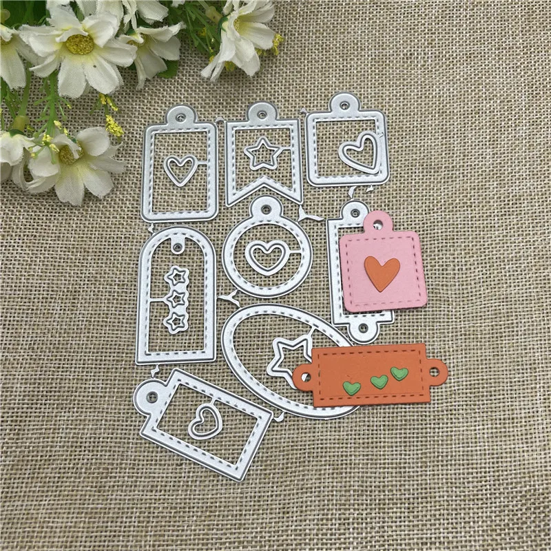 

Hang tag Metal cutting dies mold Round hole label tag Scrapbook paper craft knife mould blade punch stencils dies