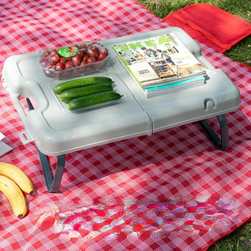 Convenient Outdoor Folding Portable Storage Small Table, Picnic Camping Learning Thick Strong Plastic Easy