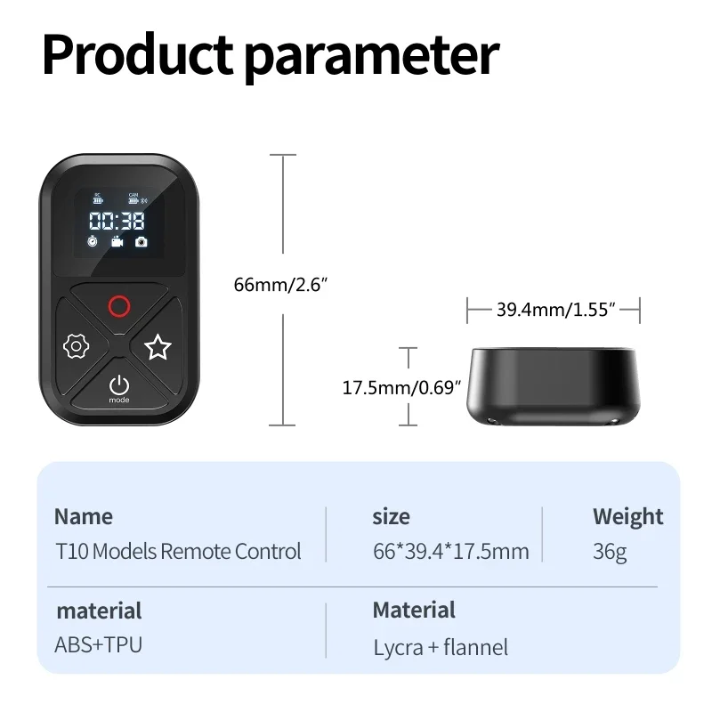 Smart Wireless Remote Control Waterproof Camera Controller for Go Pro Hero 8/9/10 MAX Remote Bluetooth-compatible