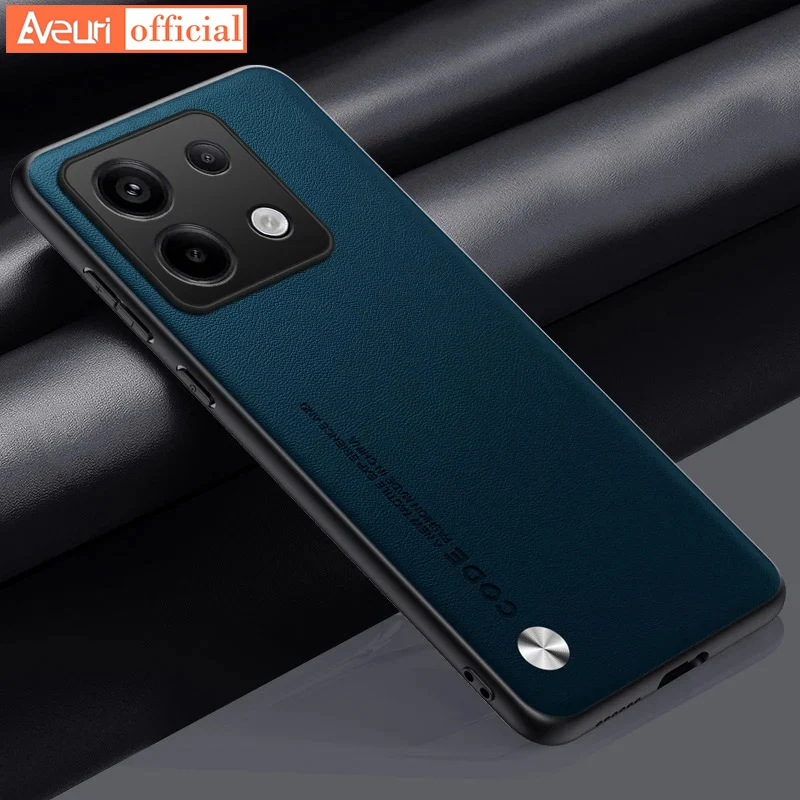 For Poco X6 5G Luxury PU Leather Case For Xiaomi Poco X6 Back Cover Matte Silicone Shockproof Full Protection Phone Case Coque