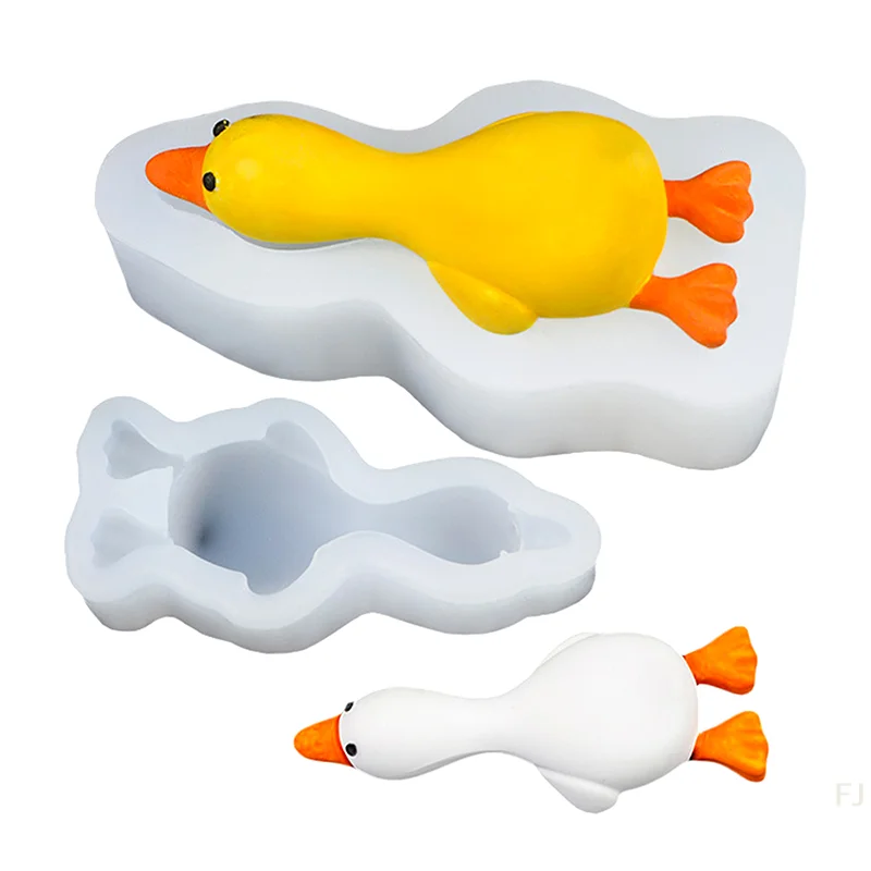 [YU] 3D mignon canard forme Silicone moule bricolage bougie parfumée plâtre savon polymère argile résine moule à la main cuisson chocolat gâteau moule