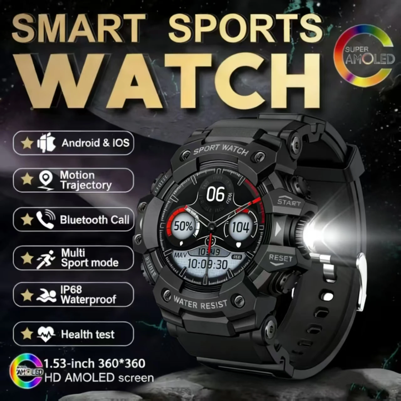 2026 New Men's Smart Watch Bluetooth Call IP68 Waterproof Blood pressure Heart Rate Sleep Monitor Outdoor Sport Smartwatch Men