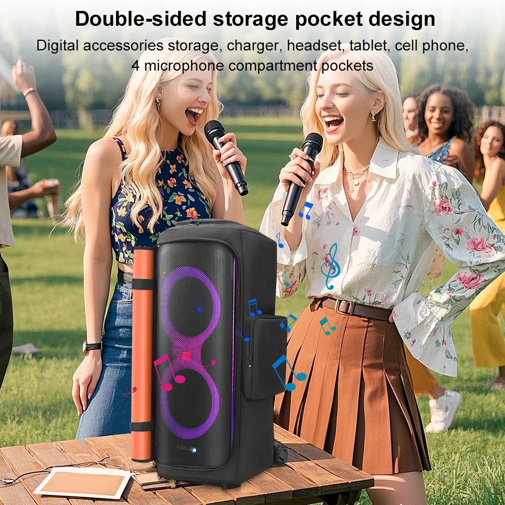 ポータブルスピーカーダストケース-マイクポケット付き-両面スピーカー収納バッグ-防水-jbl-party-box-710-アクセサリー用