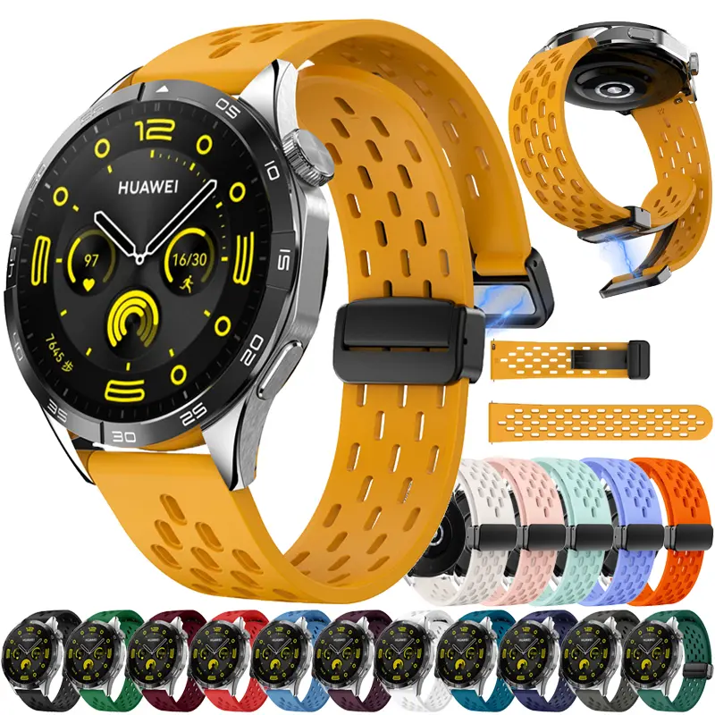 20mm 22mm Fivela Magnética De Silicone Para Huami Amazfit GTR Mini GTR3 Pro 42mm 47mm Bip5 Gtr2 Gtr4 Gtr2e 2 3 4 Bip 5 Bracelete Esportiva Com De Cor Suave I.236438151