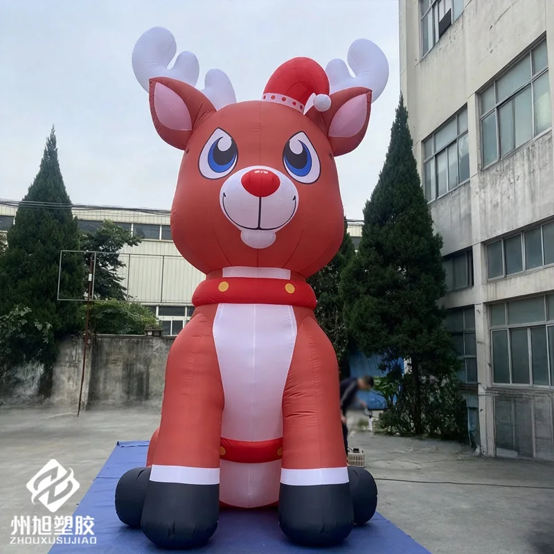 Inflatable Christmas reindeer cartoon character model, suitable for decoration of shopping malls and courtyard festival activiti
